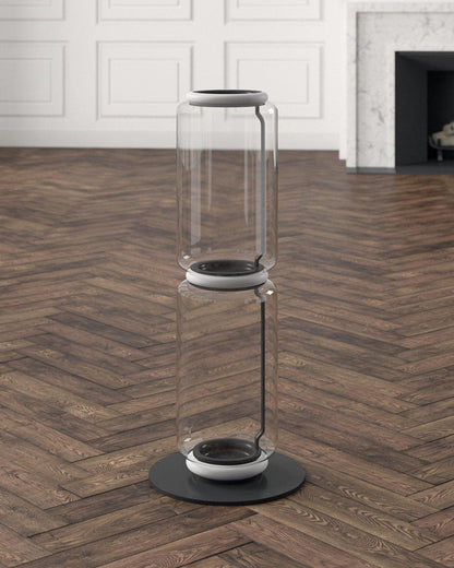 Diff Glass Column Torchiere Floor Lamp-DF7018