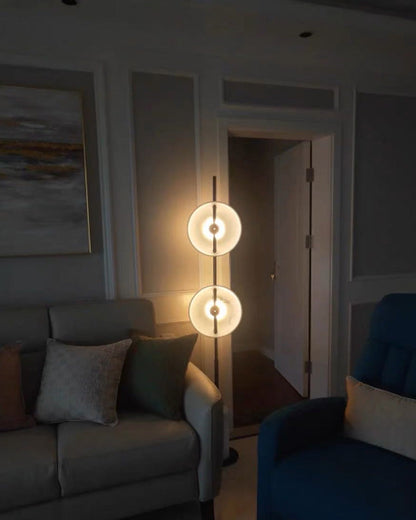 Diff 2-bulb Marble Floor Lamp-DF7032