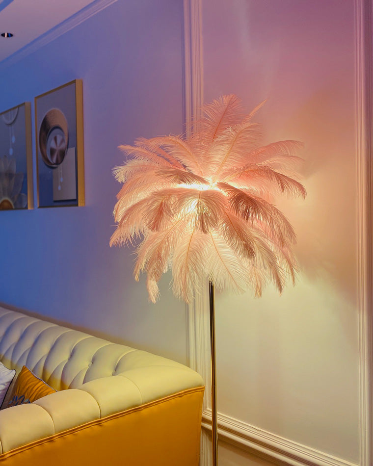 Diff Feather Palm Tree Floor Lamp with Tray-DF7052