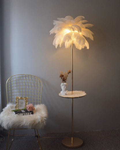 Diff Feather Palm Tree Floor Lamp with Tray-DF7052