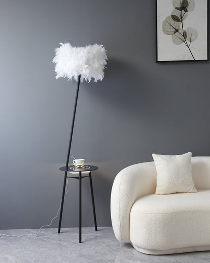 Diff Dimmable Feather Tripod Floor Lamp with Tray-DF7058