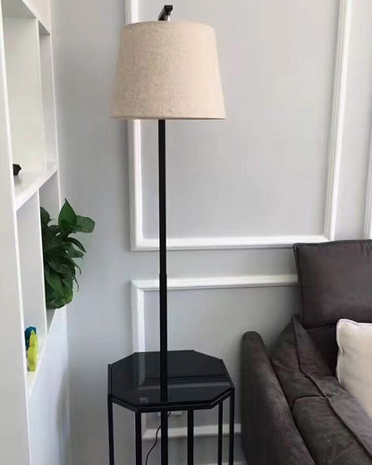 Diff Vintage Linen Floor Lamp with Charging Table-DF7064