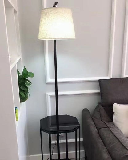 Diff Vintage Linen Floor Lamp with Charging Table-DF7064