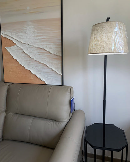 Diff Vintage Linen Floor Lamp with Charging Table-DF7064