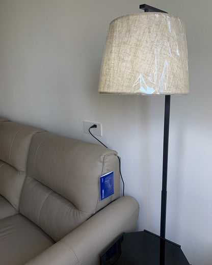 Diff Vintage Linen Floor Lamp with Charging Table-DF7064
