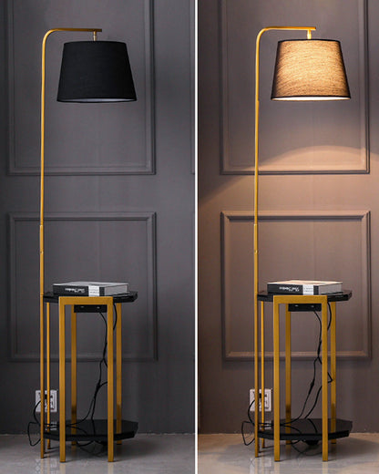 Diff Vintage Linen Floor Lamp with Charging Table-DF7064