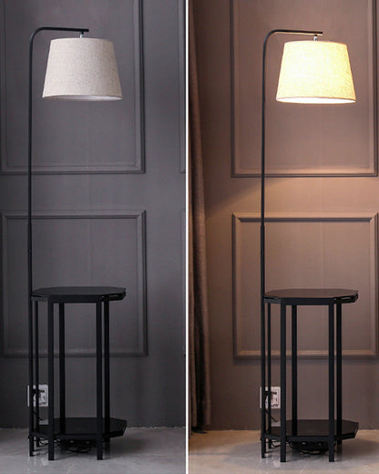 Diff Vintage Linen Floor Lamp with Charging Table-DF7064