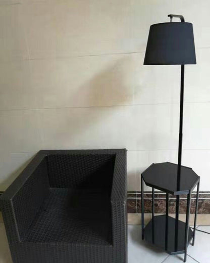 Diff Vintage Linen Floor Lamp with Charging Table-DF7064