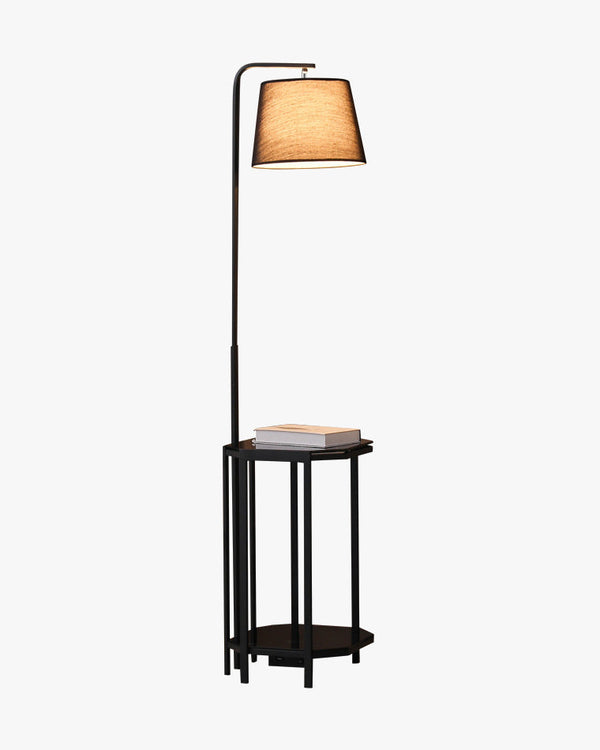 Diff Vintage Linen Floor Lamp with Charging Table-DF7064