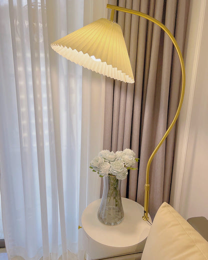 Diff Pleated Gooseneck Tripod Floor Lamp with Table-DF7069