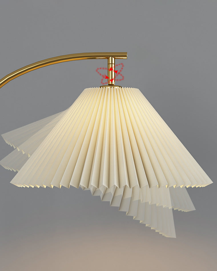 Diff Pleated Gooseneck Tripod Floor Lamp with Table-DF7069