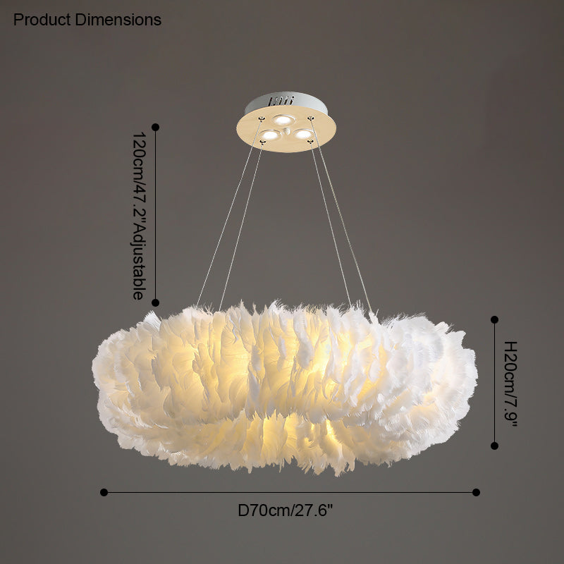 Diff Feather Circular Pendant Light-DF2060