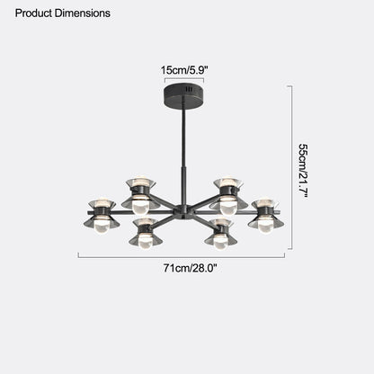 Diff 6/8/10 Light Black Brass Chandelier-DF2226