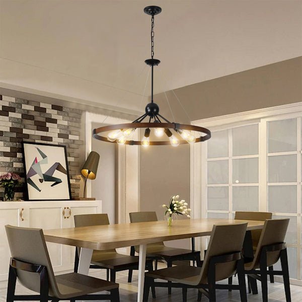 8-Light Retro Farmhouse Chandelier-DG2050