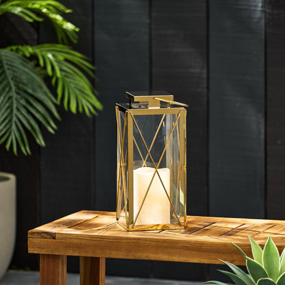 DEBORAH 14"H STAINLESS STEEL LANTERN