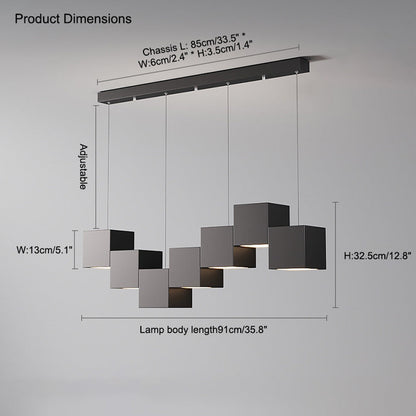 Diff Cube Linear Pendant Light-DF2013