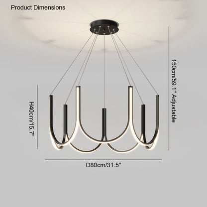 Diff Minimal U-shaped Round chandelier-DF2143