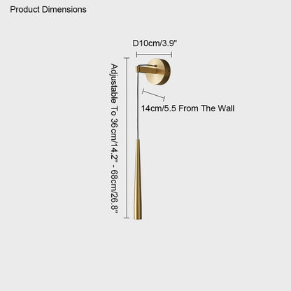 Diff Dimmable Hanging Cone Brass Wall Sconce-DF6093