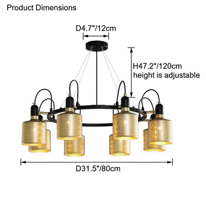 Diff Industrial Gold Chandelier-DF2262