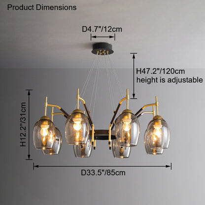 Diff Glass Bell Chandelier-DF2260