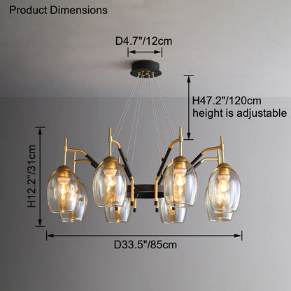 Diff Glass Bell Chandelier-DF2260