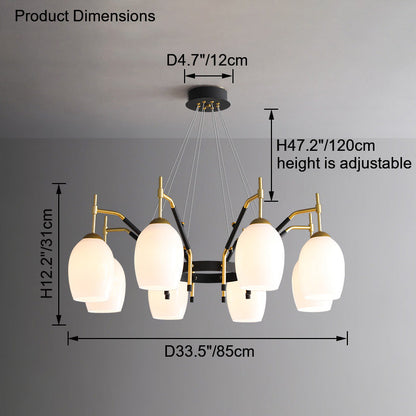 Diff Glass Bell Chandelier-DF2260