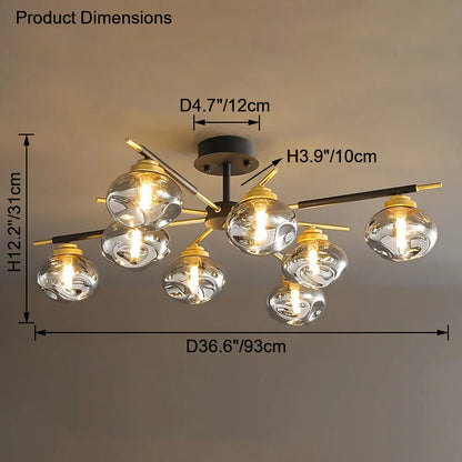 Diff Blown Glass Globe Chandelier-DF2261