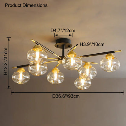 Diff Blown Glass Globe Chandelier-DF2261