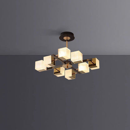 Diff Cubes Gold Chandelier-DF2211