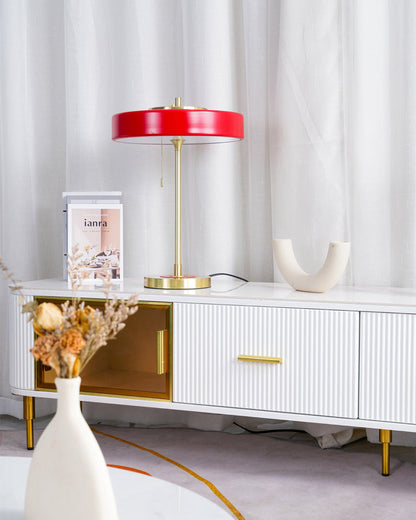 Diff Mid-Century Round Table Lamp with Pull Chain-DF8009