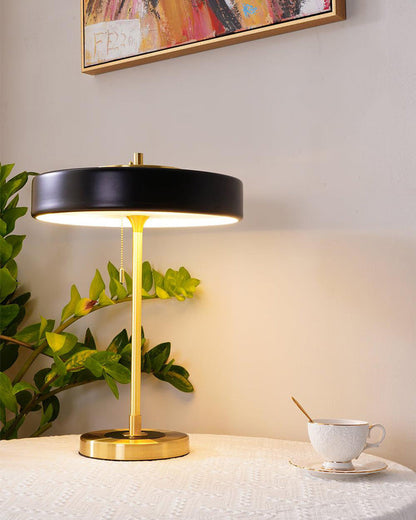 Diff Mid-Century Round Table Lamp with Pull Chain-DF8009
