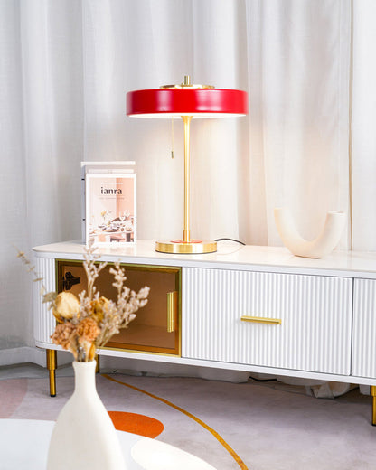 Diff Mid-Century Round Table Lamp with Pull Chain-DF8009