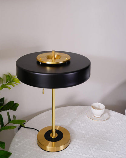 Diff Mid-Century Round Table Lamp with Pull Chain-DF8009