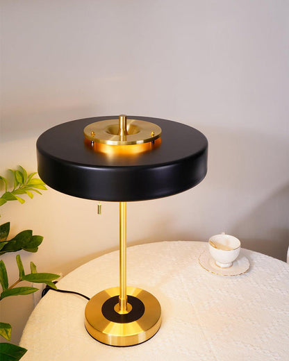 Diff Mid-Century Round Table Lamp with Pull Chain-DF8009