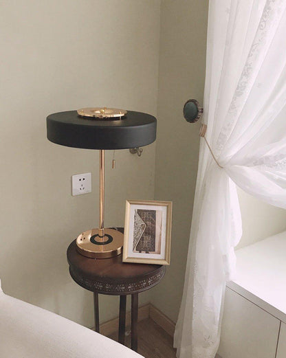 Diff Mid-Century Round Table Lamp with Pull Chain-DF8009