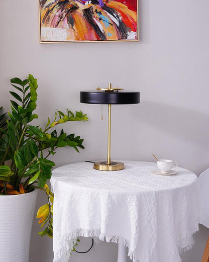 Diff Mid-Century Round Table Lamp with Pull Chain-DF8009