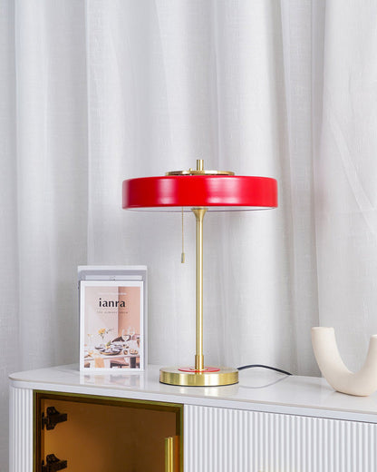 Diff Mid-Century Round Table Lamp with Pull Chain-DF8009