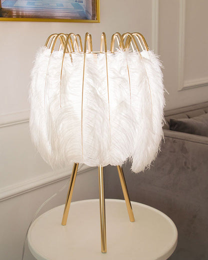 Diff Stylish Tripod Feather Table Lamp-DF8036