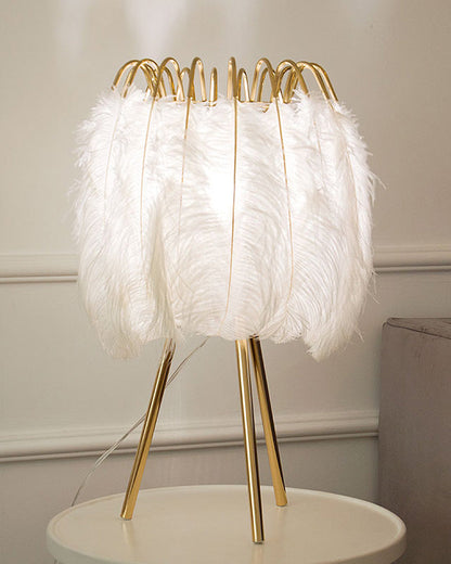 Diff Stylish Tripod Feather Table Lamp-DF8036