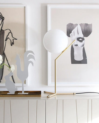 Diff Milk Glass Globe Table Lamp-DF8011