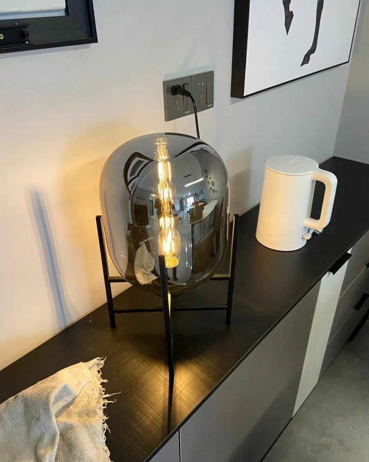 Diff Smoked Glass Lantern Table Lamp-DF8012