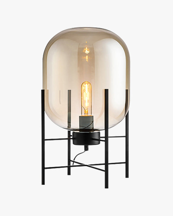 Diff Smoked Glass Lantern Table Lamp-DF8012