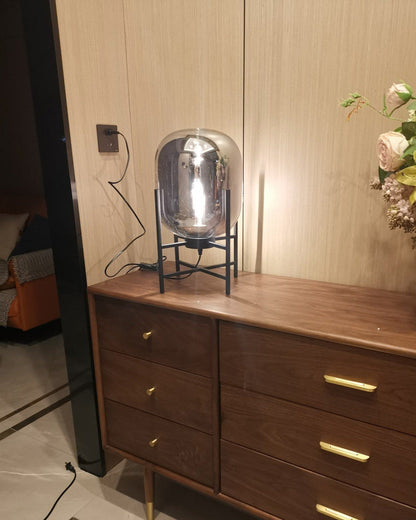 Diff Smoked Glass Lantern Table Lamp-DF8012