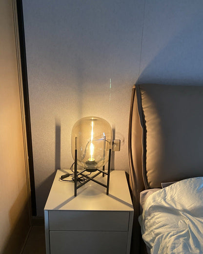 Diff Smoked Glass Lantern Table Lamp-DF8012