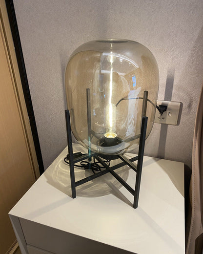 Diff Smoked Glass Lantern Table Lamp-DF8012