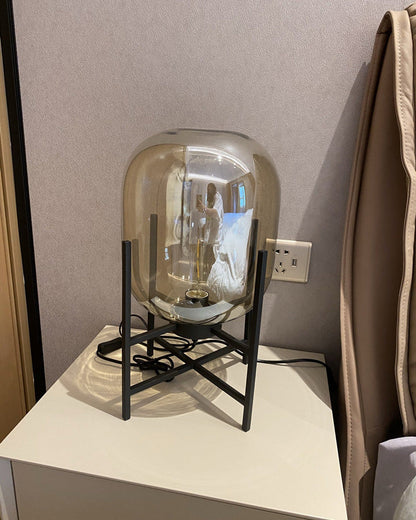 Diff Smoked Glass Lantern Table Lamp-DF8012