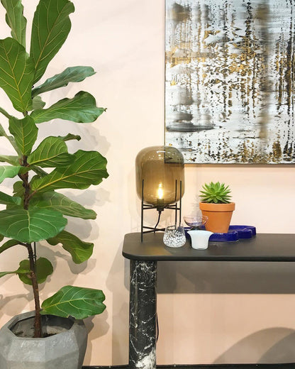 Diff Smoked Glass Lantern Table Lamp-DF8012