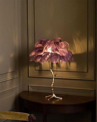 Diff Feather Palm Tree Table Lamp-DF8016