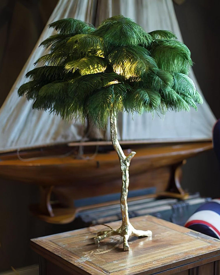 Diff Feather Palm Tree Table Lamp-DF8016