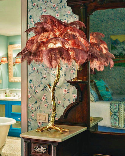 Diff Feather Palm Tree Table Lamp-DF8016